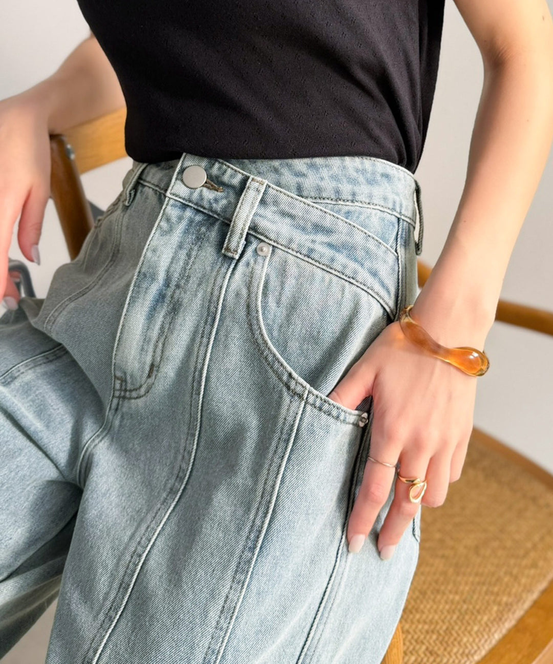 じいじ様　ご依頼品 mily bilet】盛れるワイド、優勝シルエット。ウエストアシメデザイン