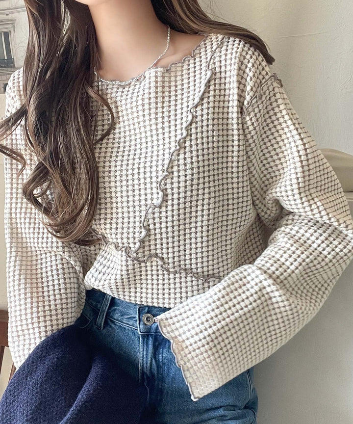 トレンド感満載のデザイン。前後2wayヘビーワッフル切り替えPO（長袖