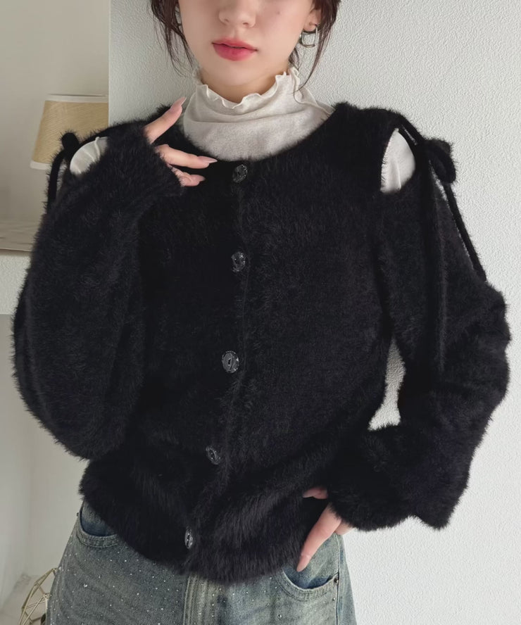 mily bilet】フェミニン度高まるふんわりシャギーニット！スリット