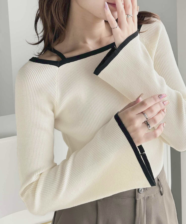 新品・未使用】RISLEY バイカラー2wayリブニット リズレイ RISLEY