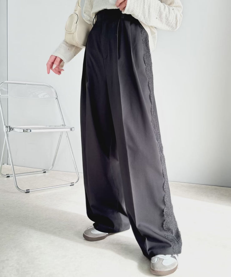 大人エレガントなルックス。TRPUツイル サイドレース タックワイド