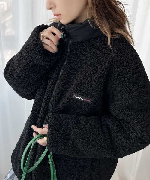 JaVa ジャバコラボ》冬の暖かItem！ナイロン×ボアリバーシブル中綿 