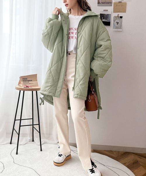 ms+ ideal》冬の指名買い！中綿キルティングボリュームパーカー