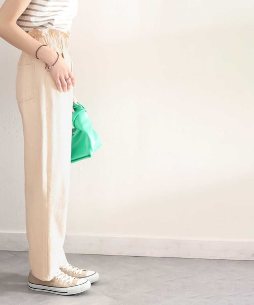 lenfreed スタイルアップ魅せ。ハイウエストギャザーテーパードパンツ(フルレングス) elf064 – Classical Elf