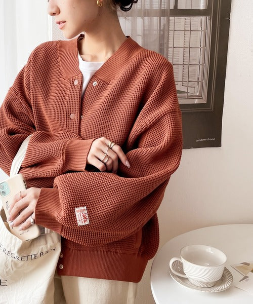 JaVaジャバ コラボ》新触感！軽量ワッフルニットカーディガン