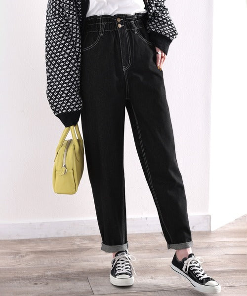 lenfreed スタイルアップ魅せ。ハイウエストギャザーテーパードパンツ(フルレングス) elf064 – Classical Elf