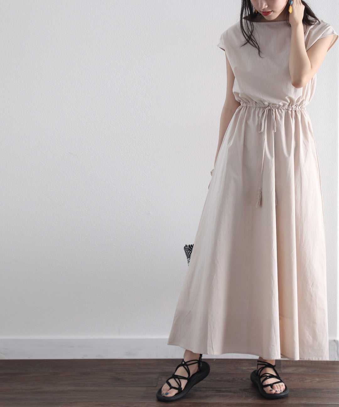 ロングマキシ丈無地フレアワンピース(半袖) cla906003 – Classical Elf