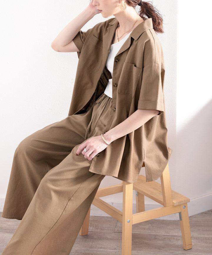 さらっと軽やか。コットンリネン開襟シャツ ce0420032 – Classical Elf