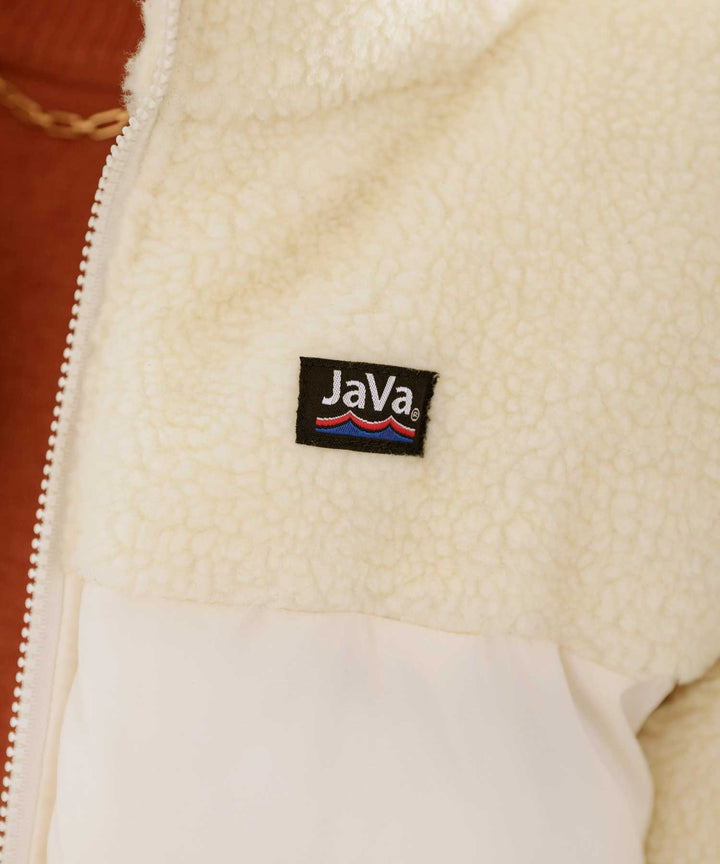 Javaジャバコラボ》もこもこ&暖か。ボア切替えフェイクダウン