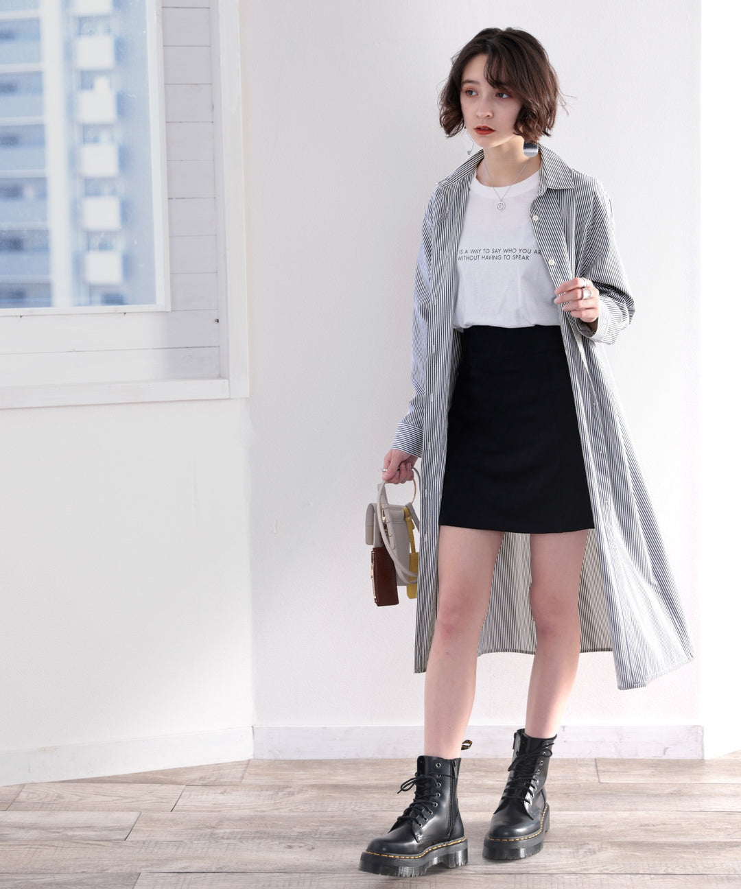 今、ストライプが着たい！マルチwayストライプ柄ロングシャツ