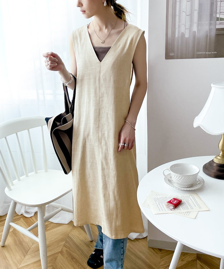 大人のリラックスムード。リネンブレンド2wayロングジレベスト