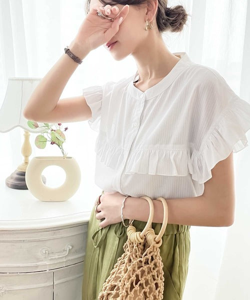 今っぽく着映え。ストライプ柄フリルブラウス ce1010134 – Classical Elf