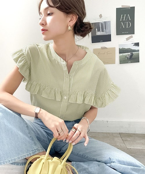 今っぽく着映え。ストライプ柄フリルブラウス ce1010134 – Classical Elf